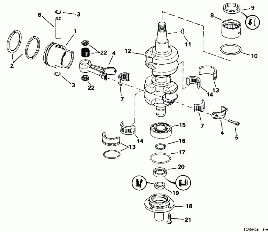  ������� SE40RPH 1996  - ankshaft & Piston / ank��� & �������