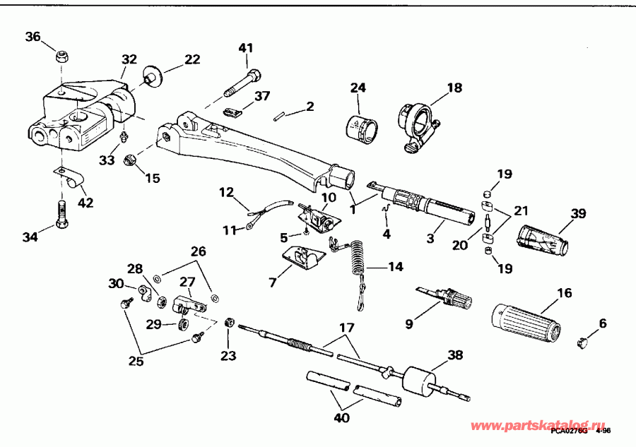 ��������� ����� Evinrude SE40RPH 1996  - ee������ Handle - eering Handle