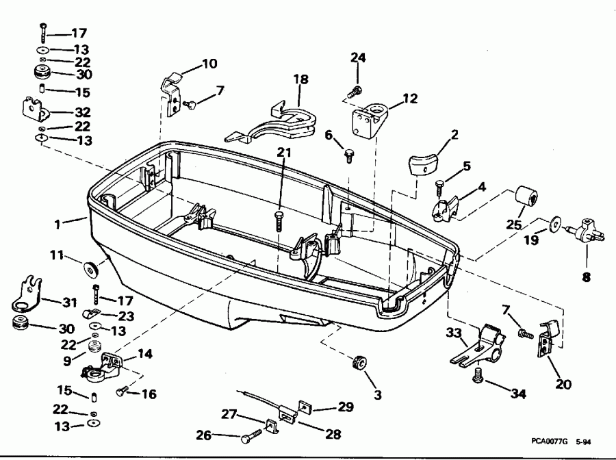 ��������� ��������� Evinrude SE40RPLH 1996  - wer Engine Cover / wer ������ ��������� (�����)