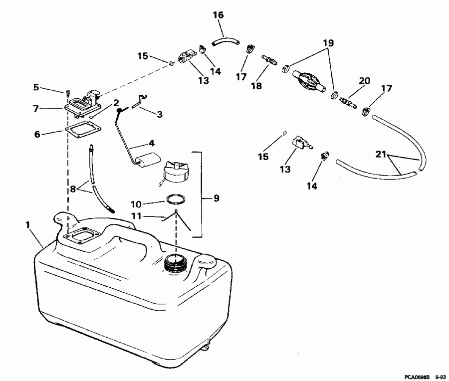 ����� Evinrude SE40RSLZ 1996  - 6 ������ P / n 175303 / 6 Gallon P/n 175303