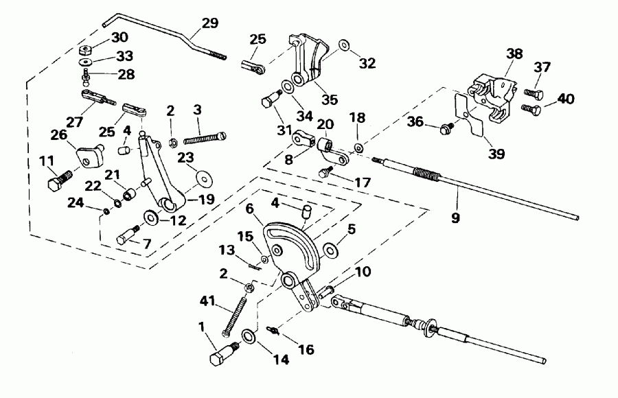 ��������� EVINRUDE SE40RSLZ 1996  - ift & Throttle Linkage / ift & ����������� ��������age