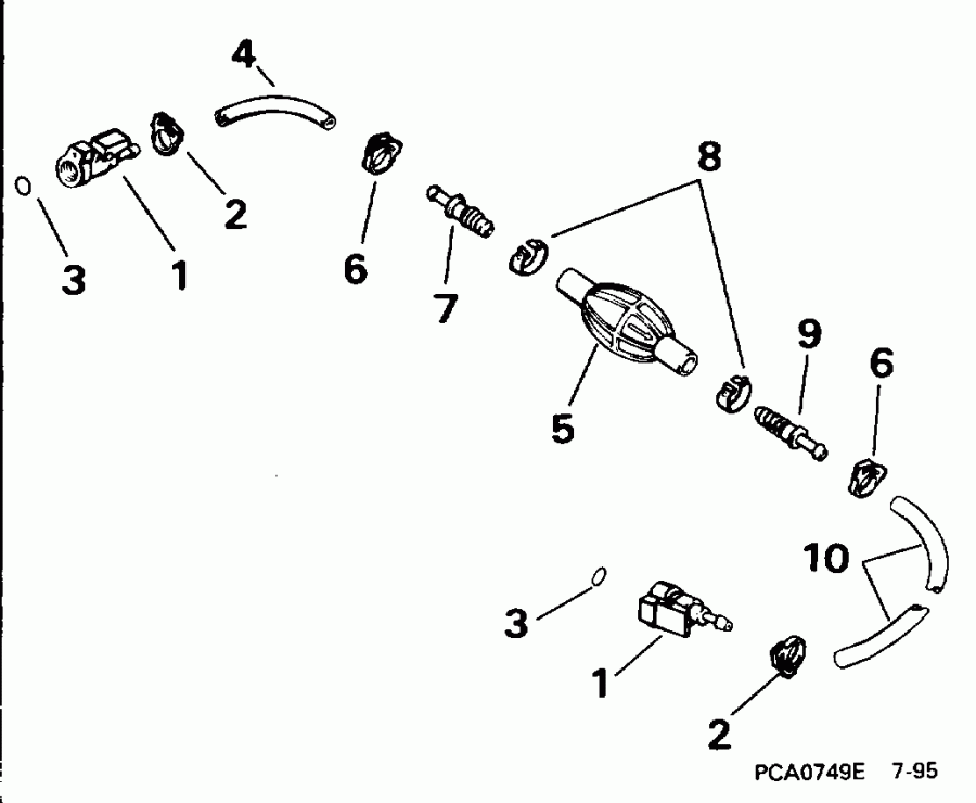 ����� Evinrude SE55RSYW 1996  - el Hose Primer Bulb 5/16 In. I.d. - el ����� ��������� ����� 5 / 16 ���� I.d.