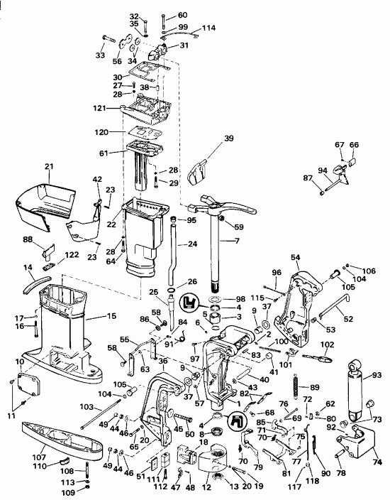 �������� ����� Evinrude SE65RSLM 1996  - dsection