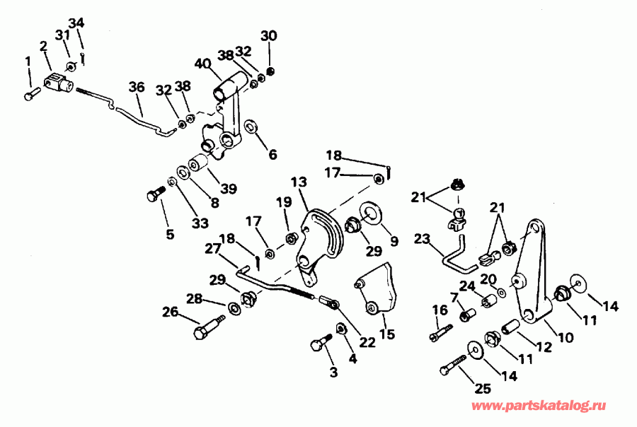��������� Evinrude SE65RSLM 1996  - ift & ����������� ��������age / ift & Throttle Linkage