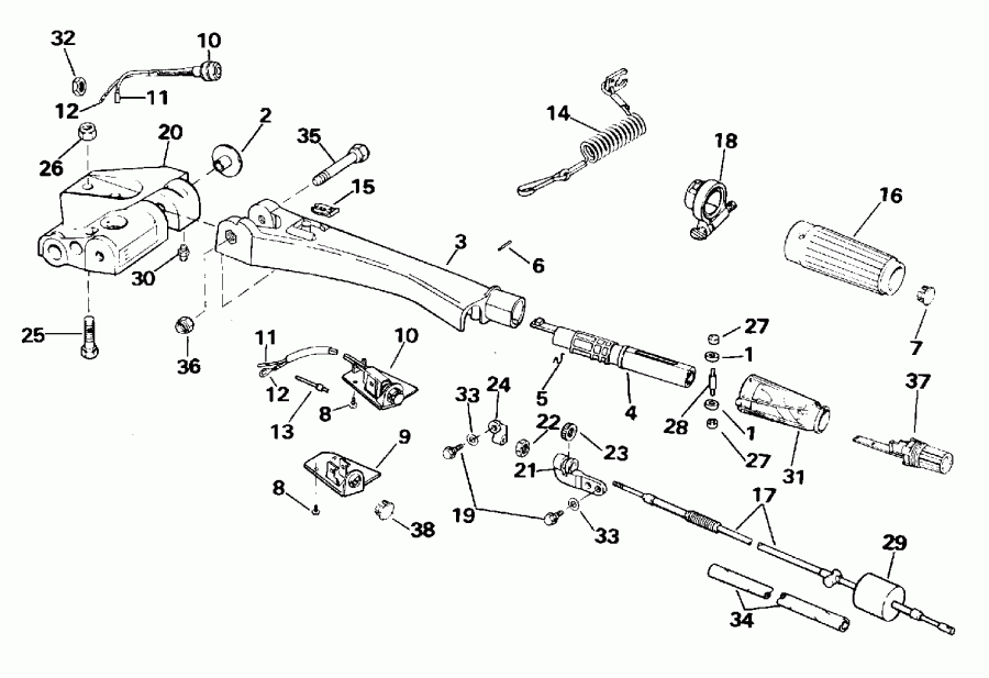 ��������� ��������� EVINRUDE SE65RSYM 1996  - eering Handle / ee������ Handle
