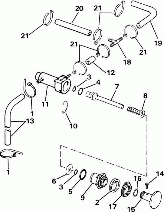 ��������� ����� EVINRUDE XE112TSXEDR 1996  - ank��� & ������� / ankshaft & Piston