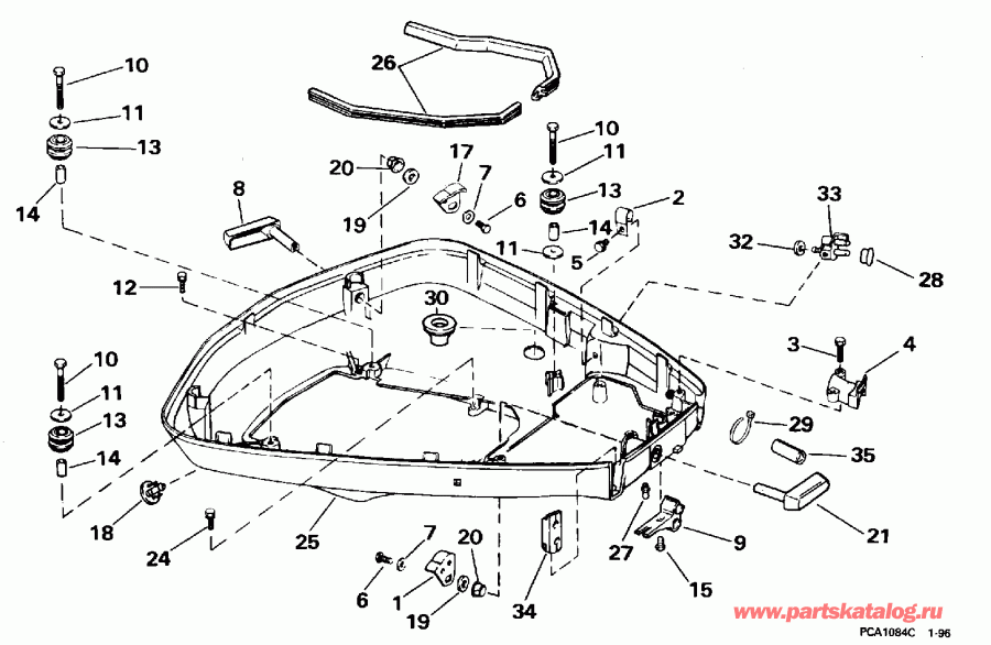 ��������� ��������� Evinrude XE88TSLEDR 1996  - wer ������ ��������� (�����) / wer Engine Cover