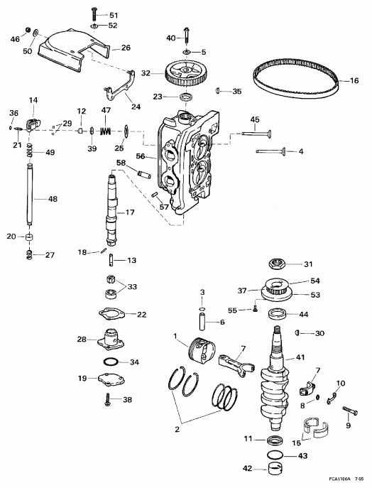 �������� ��������� ����� EVINRUDE BE10FRELUA 1997  - linder Head & ��������