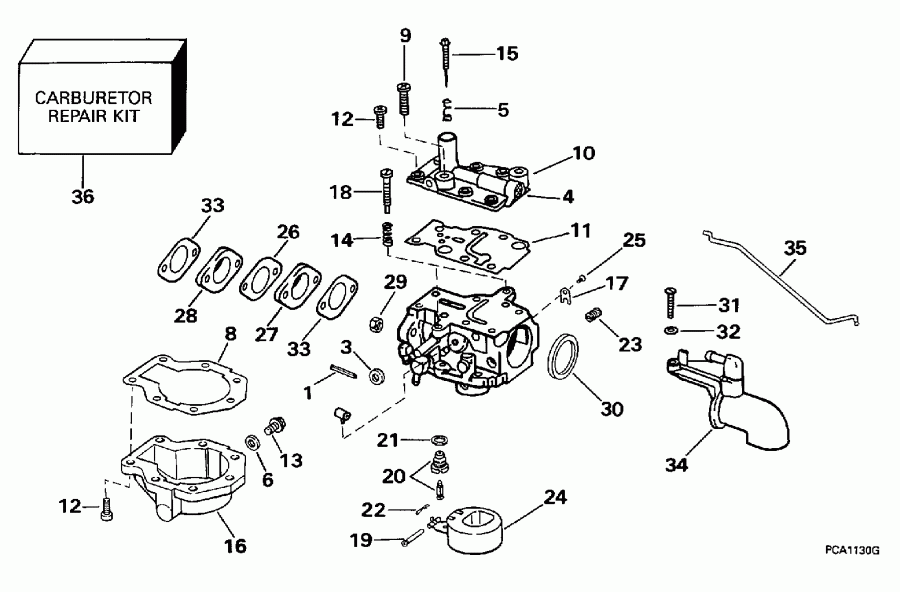 ����� EVINRUDE BE10FWLEUR 1997  - rburetor - rburetor