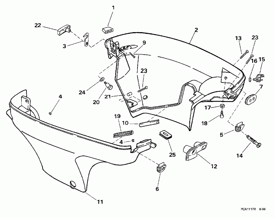  Evinrude BE10FWLEUR 1997  - wer Engine Cover / wer ������ ��������� (�����)