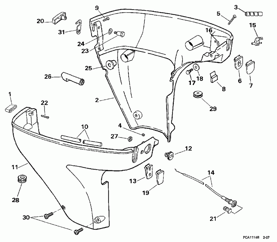 ����� Evinrude BE15FAEUA 1997  - wer Engine Cover