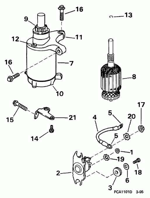 �������� ��������� ����� EVINRUDE BE15FAEUA 1997  - arter Motor & Solenoid / arter Motor & Solenoid