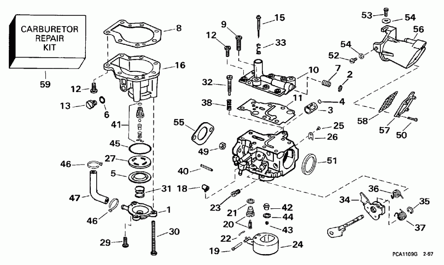 ��������� �������� ����� EVINRUDE BE15FKEUA 1997  - 15 H.p.