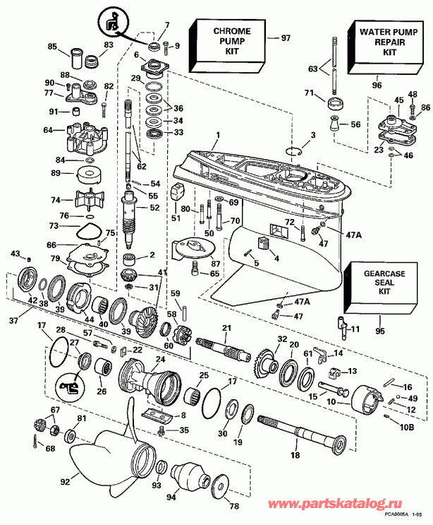 ��������� �������� ����� EVINRUDE BE175GLEUC 1997  - Counter-rotation - Counter-rotation