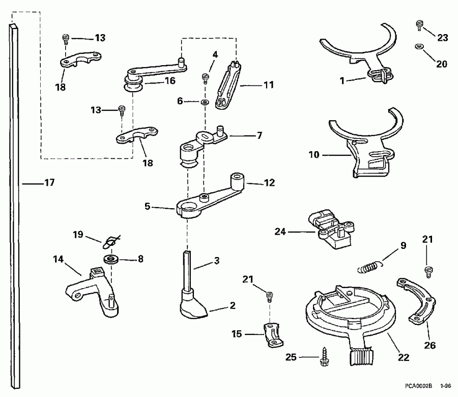  EVINRUDE BE175NXEUC 1997  - rottle ��������� ��������