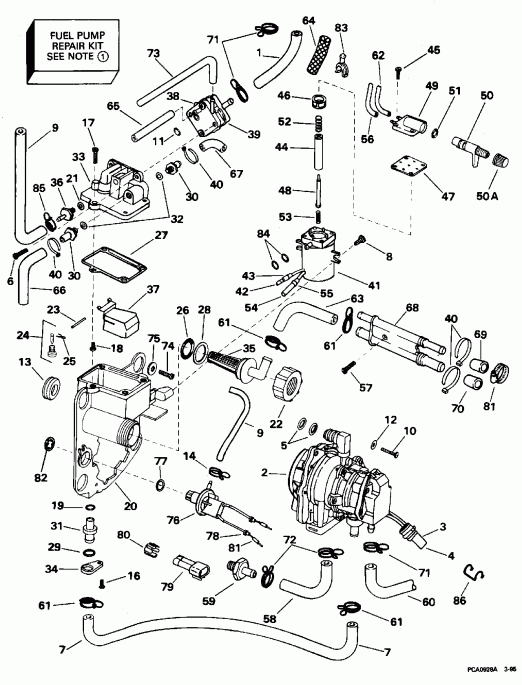 ����� Evinrude BE20SELEUM 1997  - rburetor 20se, 20sel, 25e, 25el - rburetor 20se, 20sel, 25e, 25el