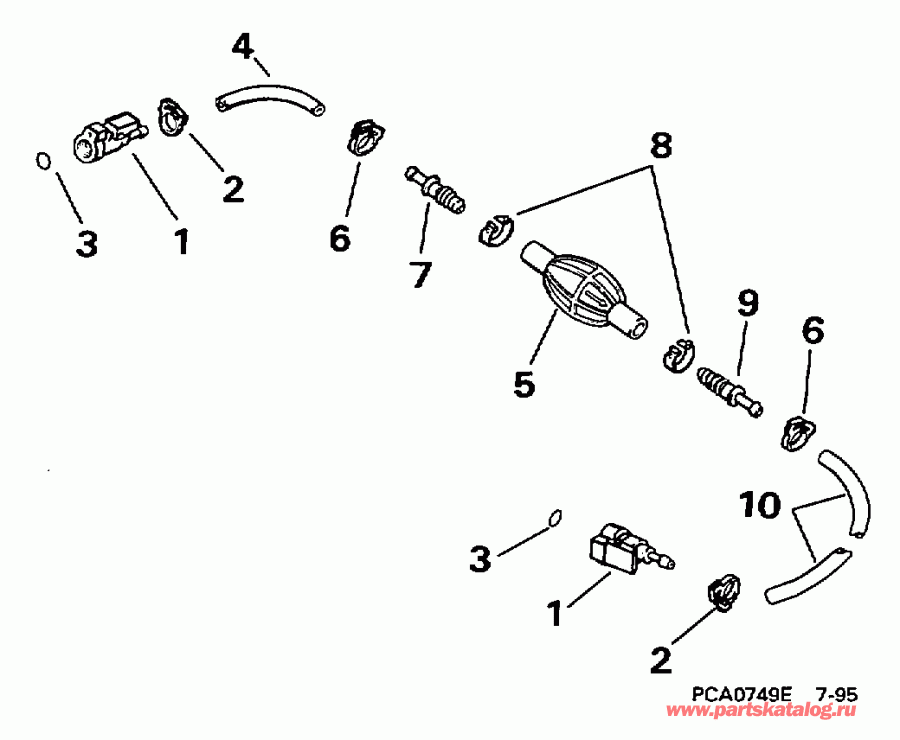 ��������� ����� Evinrude BE20SELEUM 1997  - el Hose & Primer Bulb 5/16 In. I.d.