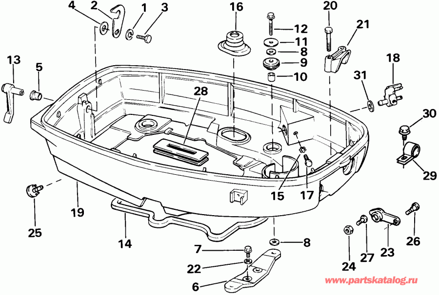 ��������� EVINRUDE BE20SREUM 1997  - wer Engine Cover / wer ������ ��������� (�����)