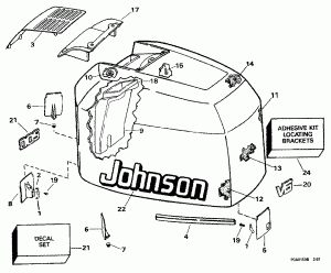 ������ ��������� (�����) - Johnson - 200sl, 200stl, 225stl (Engine Cover - Johnson - 200sl, 200stl, 225stl)