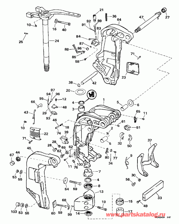 ��������� EVINRUDE BE225TXEUD 1997  - dsection - dsection