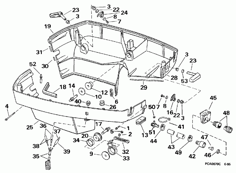 �������� ����� Evinrude BE250CXEUM 1997  - wer Engine Cover - wer ������ ��������� (�����)