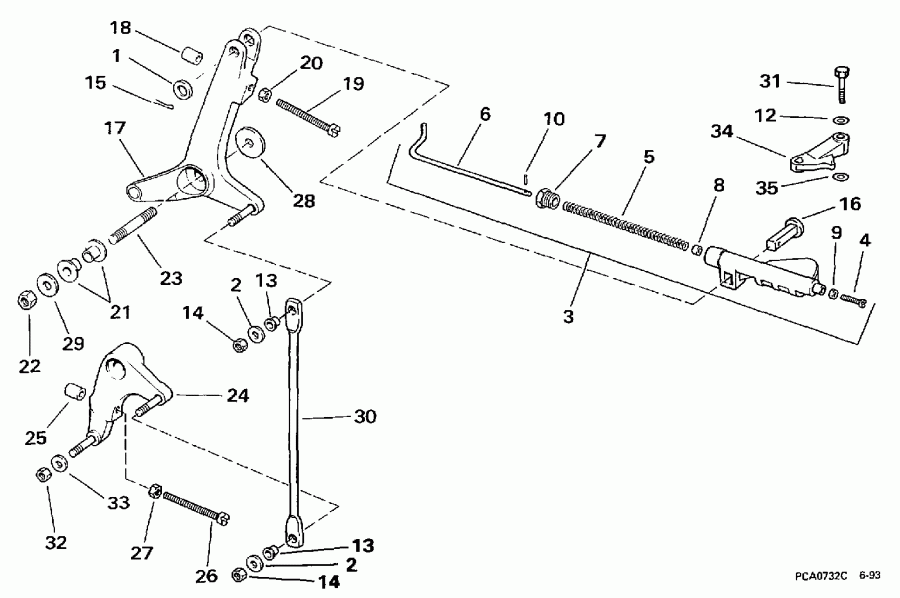 �������� ����� Evinrude BE250CXEUM 1997  - rottle Linkage / rottle ��������� ��������