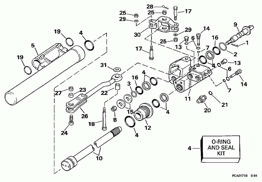 ����� EVINRUDE BE250TXEUM 1997  - linder & Valve Assembly - linder & ������ Assembly