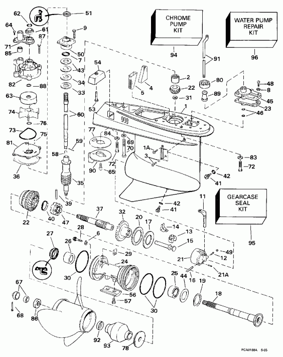 ��������� EVINRUDE BE250TXEUM 1997  - Counter-rotation / Counter-rotation