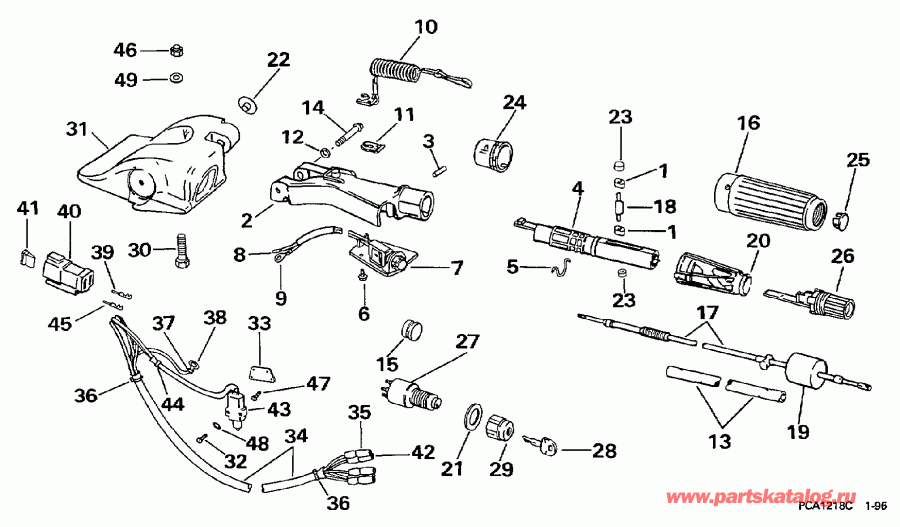 �������� ��������� ����� EVINRUDE BE25ARLEUR 1997  - ee������ & ������������� Handle