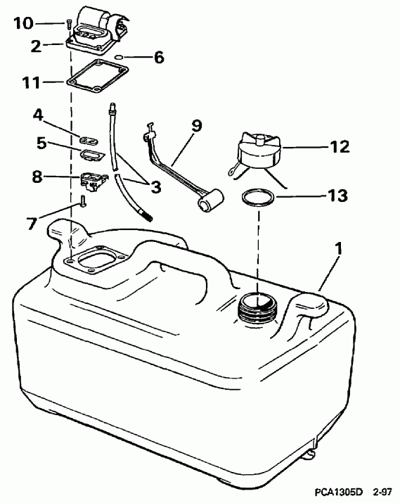 �������� ��������� ����� EVINRUDE BE25BALEUA 1997  - 6 ������ / 6 Gallon