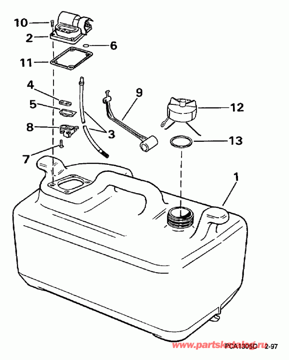 ��������� Evinrude BE25EEUB 1997  - 6 ������ - 6 Gallon