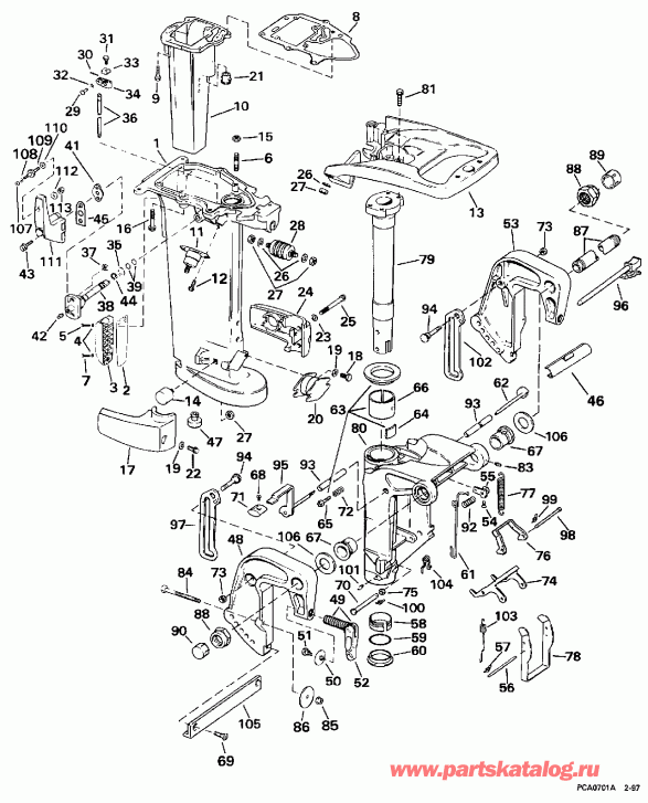 ��������� ����� Evinrude BE25EEUB 1997  - dsection / dsection