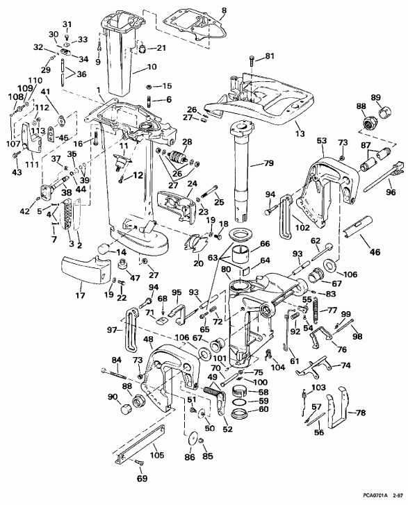 ��������� EVINRUDE BE25ELEUB 1997  - dsection