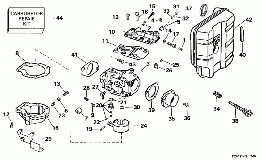 �������� ��������� ����� Evinrude BE25KEUR 1997  - 35 H.p. / 35 H.p.
