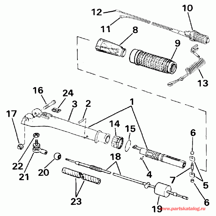 ��������� ��������� Evinrude BE25QLEUR 1997  - wer Trim/tilt Electrical - wer Trim / tilt ���������