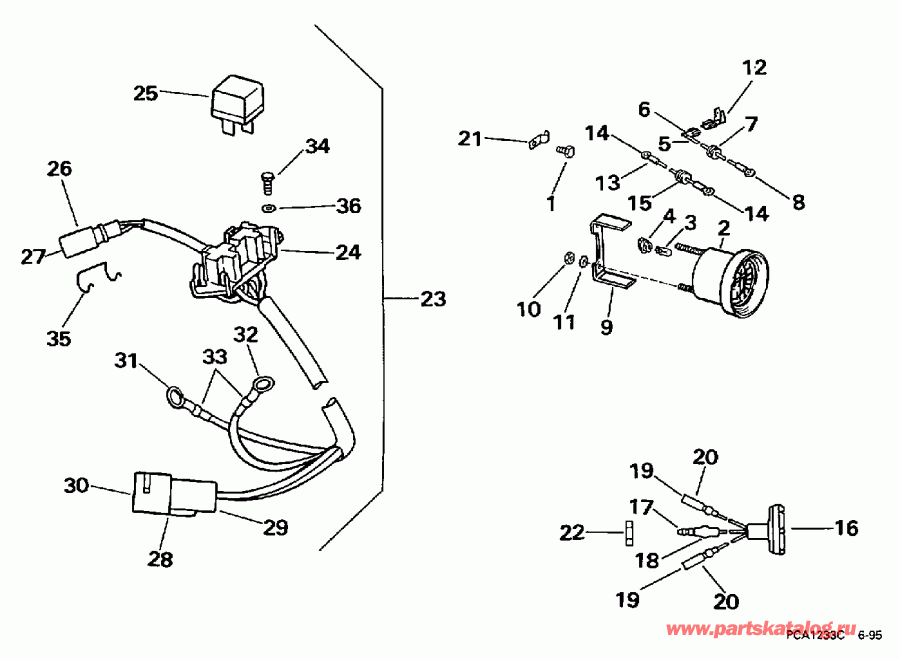 ��������� Evinrude BE35ARLEUC 1997  - wer Trim/tilt Electrical