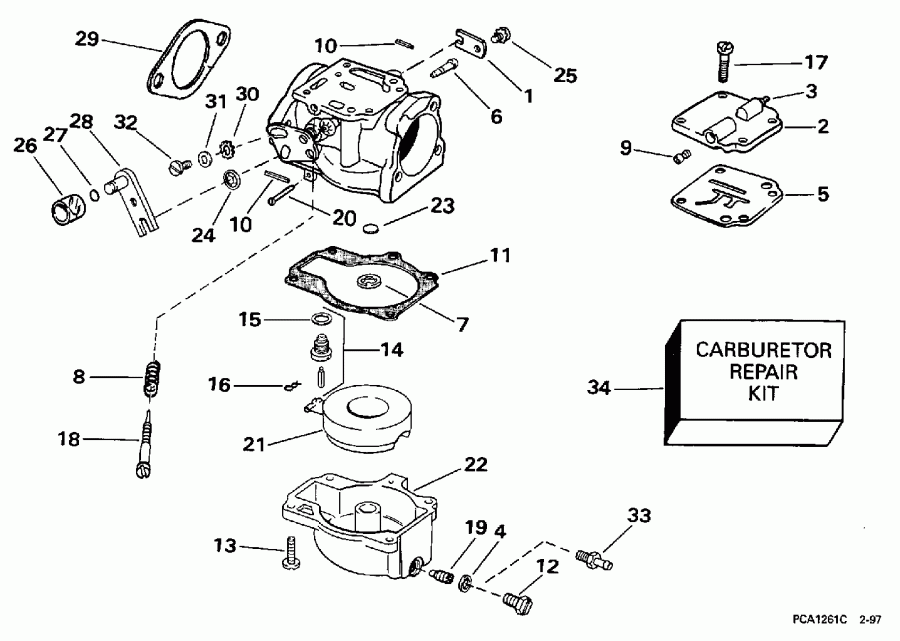 ��������� Evinrude BE40TLEUC 1997  - rburetor / rburetor