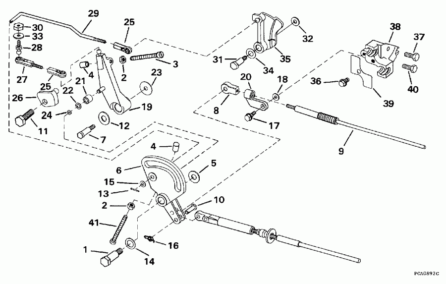 ��������� ��������� Evinrude BE50RLEUC 1997  - rottle ��������� ��������