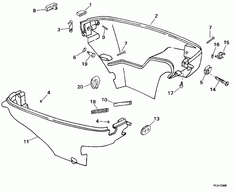  EVINRUDE BE5FRBEUS 1997  - wer ������ ��������� (�����) - wer Engine Cover