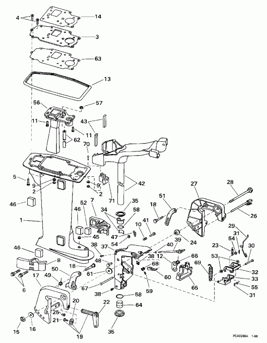 ��������� ����� EVINRUDE BE8RCLB 1997  - dsection - dsection