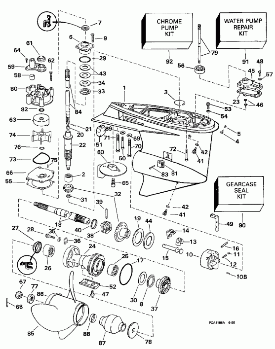 ��������� Evinrude BE90SXEUA 1997  - 20 In. Models / 20 ���� Models