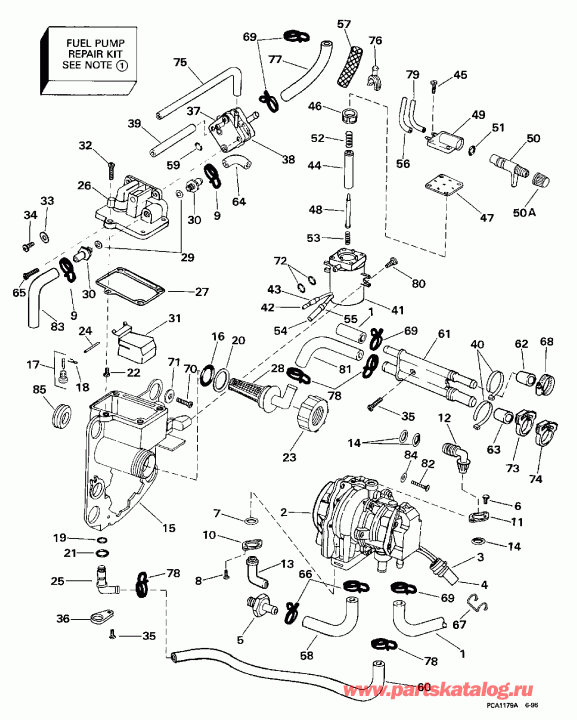 ��������� EVINRUDE BJ90SXEUC 1997  - el Bracket & Components / el ��������� & Components