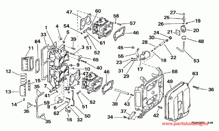 ��������� �������� ����� EVINRUDE E100WTXEUA 1997  - take ��������� - take Manifold