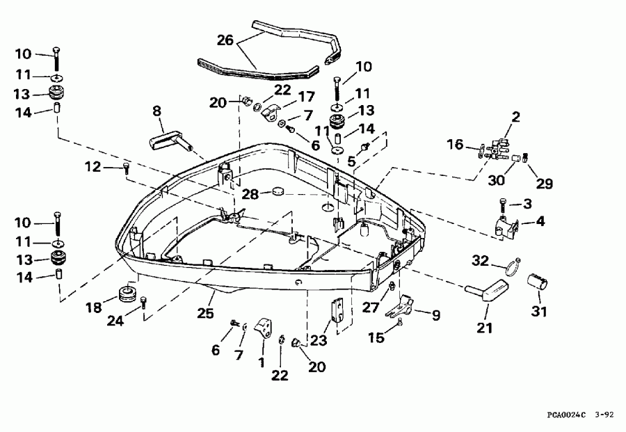 ��������� ��������� Evinrude E100WTXEUA 1997  - wer ������ ��������� (�����) / wer Engine Cover