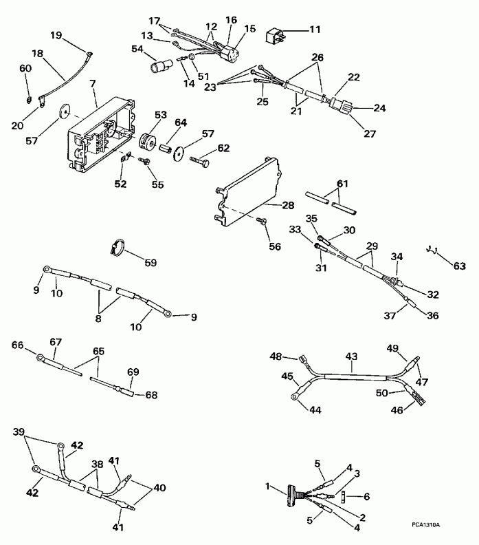 ����� Evinrude E100WTXEUA 1997  - wer Trim / tilt ��������� / wer Trim/tilt Electrical