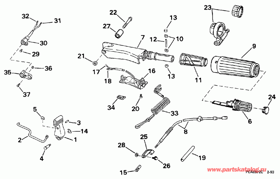 ��������� EVINRUDE E10ELEUS 1997  - eering & Shift Handle / ee������ & ������������� Handle