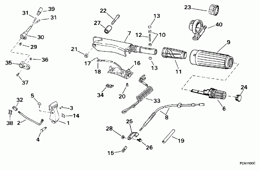�������� ����� EVINRUDE E10FEXEUA 1997  - eering & Shift Handle / ee������ & ������������� Handle
