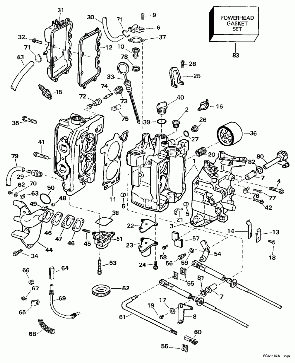 ����� Evinrude E10FRELEUA 1997  - linder & Crankcase