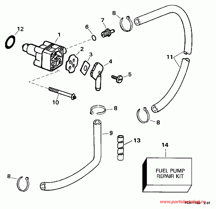 ��������� �������� ����� EVINRUDE E10FRELEUA 1997  - el ����� - el Pump