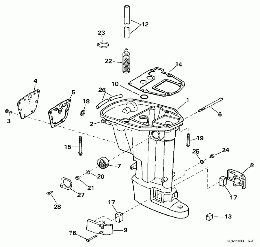  Evinrude E10FREUA 1997  - haust Housing / haust ������